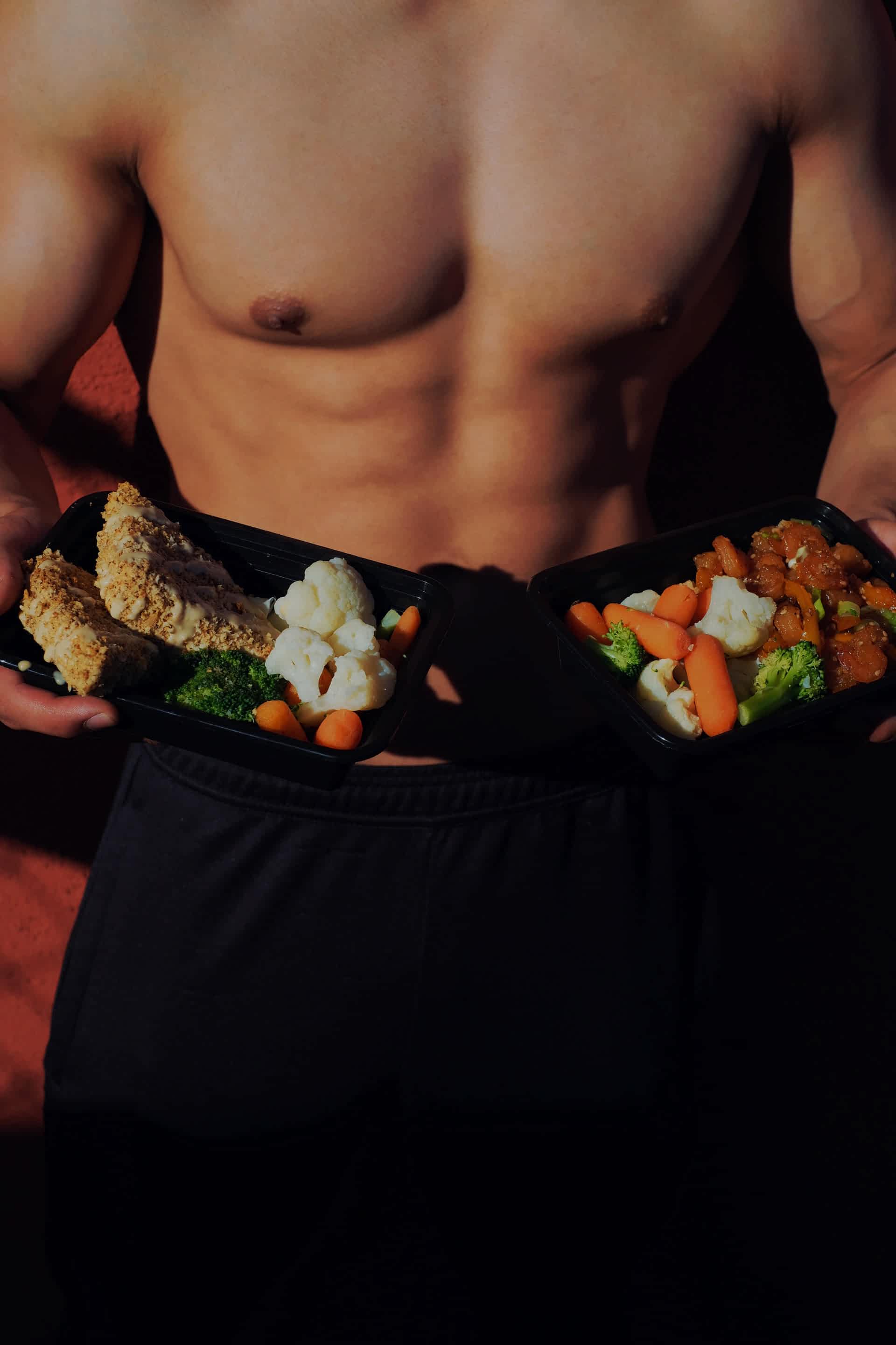 Fitness Boy with vegetables